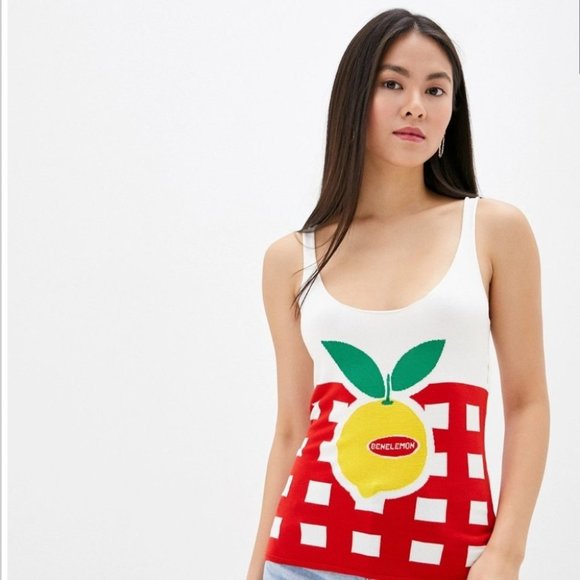 United Colors Of Benetton Tops - United Colors of Benetton Lemon Sweater Tank